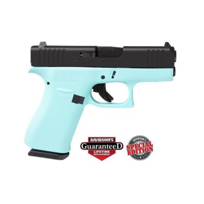 GLOCK 43X ROBINS EGG BLUE BLACK SLIDE 9MM 10RD PISTOL