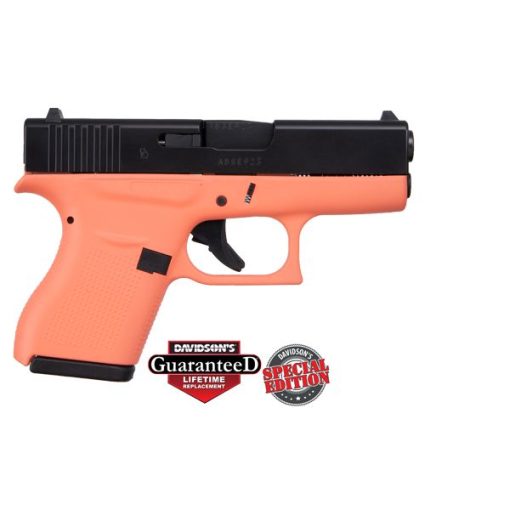 GLOCK 43 CORAL W/ BLACK SLIDE USA 9MM PST CKCRLEB