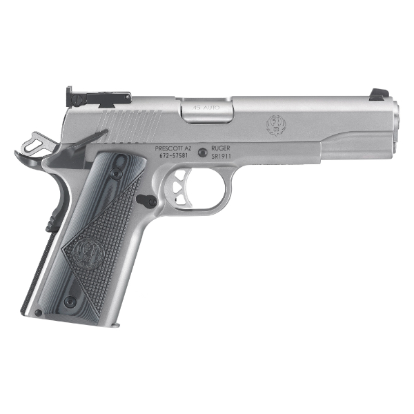 Ruger SR1911 Single .45 ACP 5 8+1 Stainless Steel Grip-Frame Grip Stainless 6736 Pistol