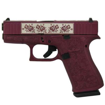 Glock 43X Black Cherry & Paisley Custom Engraved USA 9mm Pistol