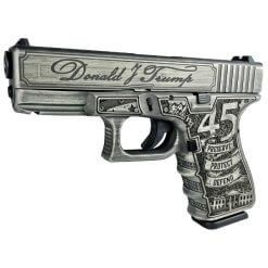 Glock 19 TRUMP 2024 Gen3 9mm Distressed Silver Pistol