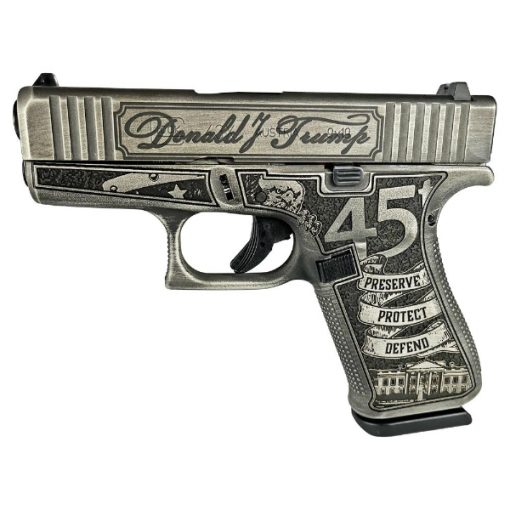 Glock 43X Trump Grey Custom Engraved 9mm Pistol