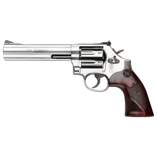Smith & Wesson 686 Deluxe Wood 357Mag 6" SS Revolver