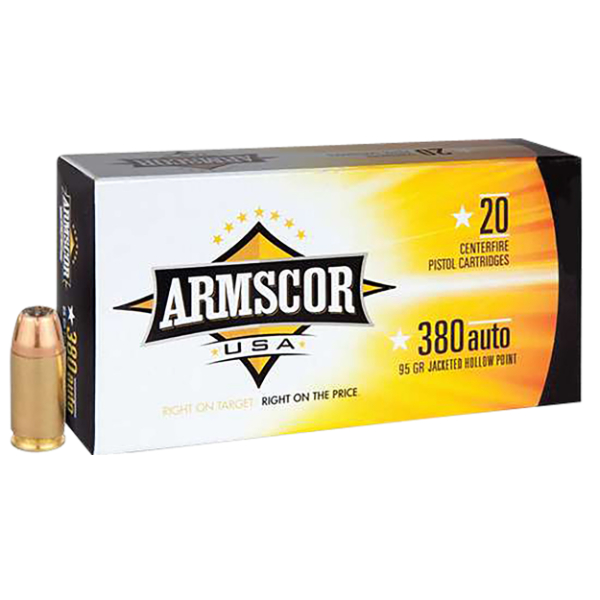Armscor 380ACP 95Gr Jhp 20 Rounds Ammunition