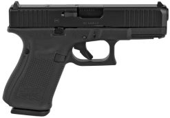 Glock G19 Gen5 MOS 9mm 4.02in black nDLC compact pistol left profile
