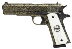 Iver Johnson 1911 A1 Water Moccasin .45 ACP 5" 8+1 Green Snakeskin Pearl Grip