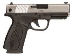 Bersa BP9DTCC BPCC  Sub-Compact Frame 9mm Luger 8+1 3.30" Black Steel Barrel, Nickel Cerakote Serrated Steel Slide, Matte Black Polymer Frame w/Picatinny Rail
