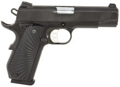SDS Imports 10100102 1911 Devil Ray Carry 45 ACP 8+1 4.25" Stainless Steel Barrel, Black Cerakote Serrated Steel Slide, Black Cerakote Steel Frame w/Beavertail, Black Sunburst G10 Grips