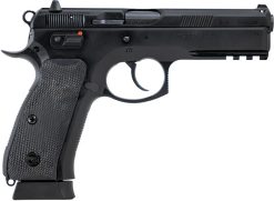 CZ-USA 89352 CZ 75 SP-01 9mm Luger 19+1 4.60" Black Nitride Steel Barrel, Black Serrated Steel Slide, Black Polycoat Steel Frame w/Beavertail & Picatinny Rail, Black Polymer Grip