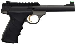 Browning 051530490 Buck Mark Plus Practical 22 LR 10+1 5.50" Tapered Bull Barrel, Matte Black Optic Ready/Serrated Steel Slide, Matte Gray Aluminum Frame, Black Ultragrip RX Grips