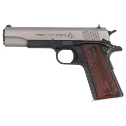 Colt 1911C two-tone .45 ACP 5-inch barrel with diamond-checkered rosewood grips