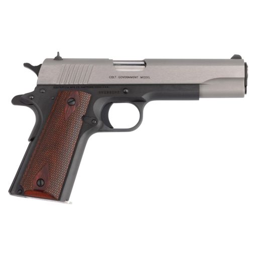 Colt 1911C two-tone .45 ACP 5-inch barrel with diamond-checkered rosewood grips