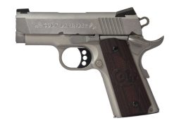 Colt Defender .45 ACP 3-inch stainless slide with G10 black cherry grips