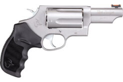Taurus 2-441039T Judge  Compact 45 Colt (Long Colt)/410 Bore 5rd Shot 3" Matte Stainless Steel Barrel, Cylinder & Frame, Black Ribber Grip, Transfer Bar Safety, Exposed Hammer