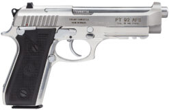 Taurus 1-920159-17 92  Serrated Frame 9mm Luger 17+1 5" Matte Stainless Steel Barrel, Matte Stainless Steel Serrated Slide, Stainless Aluminum Frame w/Picatinny Rail, Black Polymer Grip, Right Hand